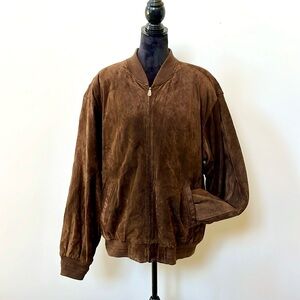 Vintage Suede Bomber Jacket
